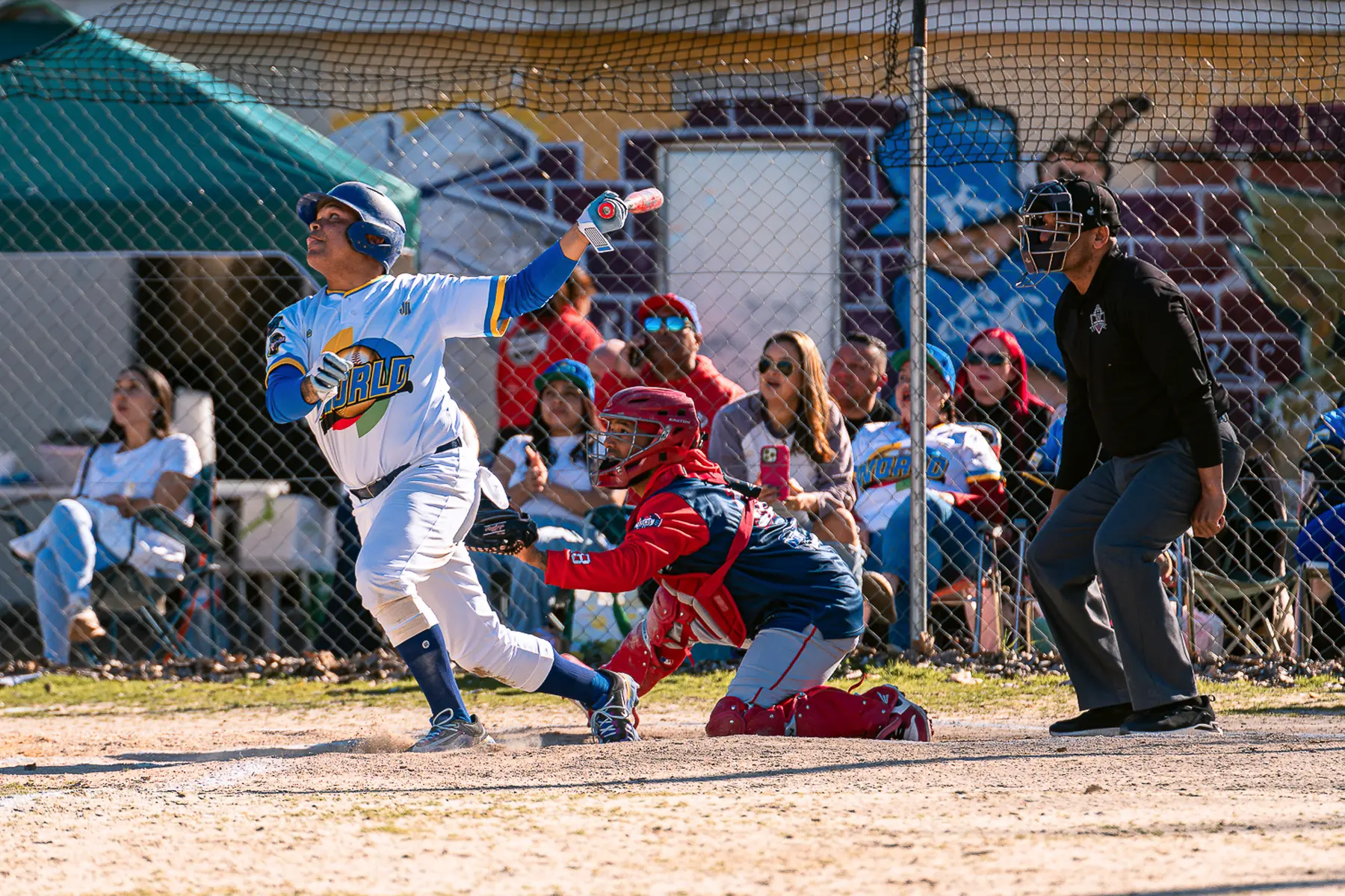Bateadora durante un partido de sóftbol